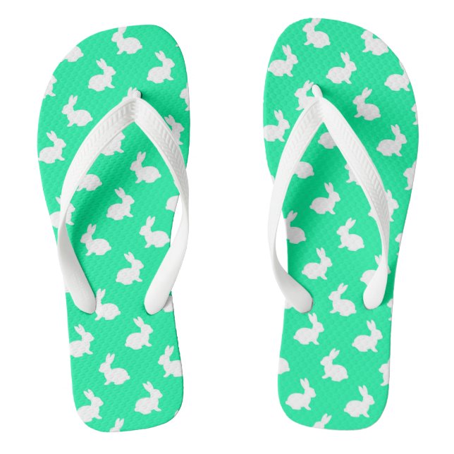 Tongs Tournes de lapin vert à la menthe (Semelle)