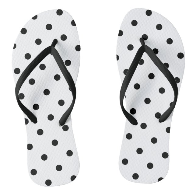 Tongs Tournes Pois blanches/noires (Semelle)