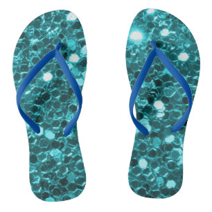 Tongs Tournes turquoises de Parties scintillant