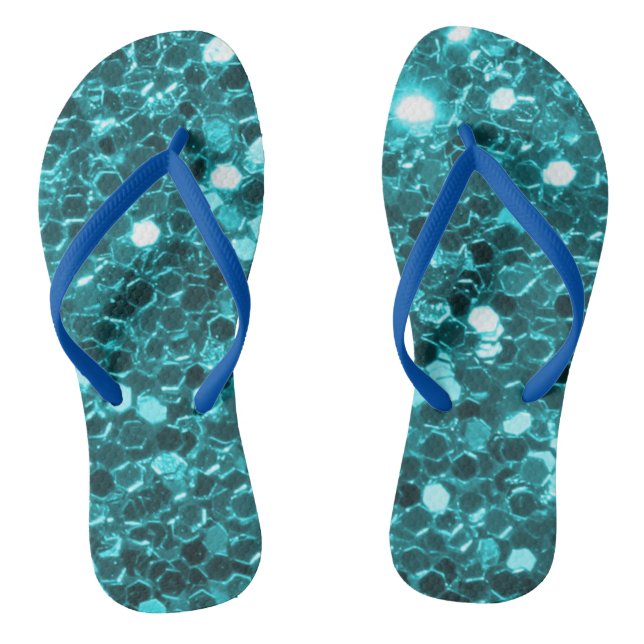 Tongs Tournes turquoises de Parties scintillant (Semelle)