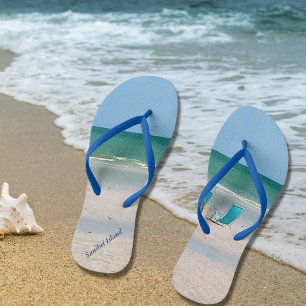 Tongs Transats Sur L'Île Sand Sanibel En Floride