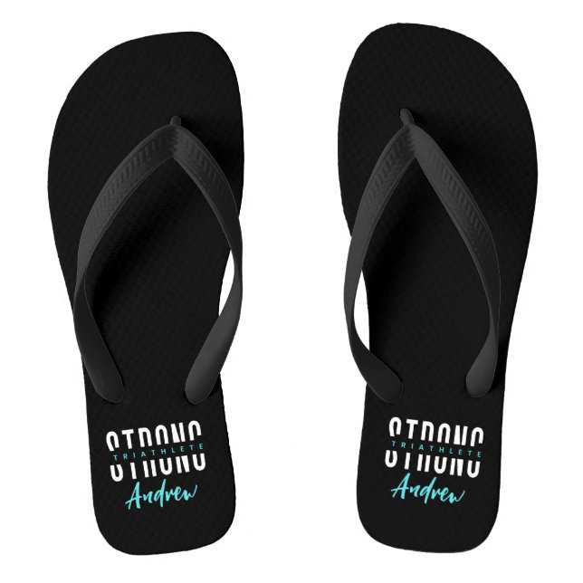 Tongs Triathlète moderne Inspiration Noir Blanc Nom (Semelle)