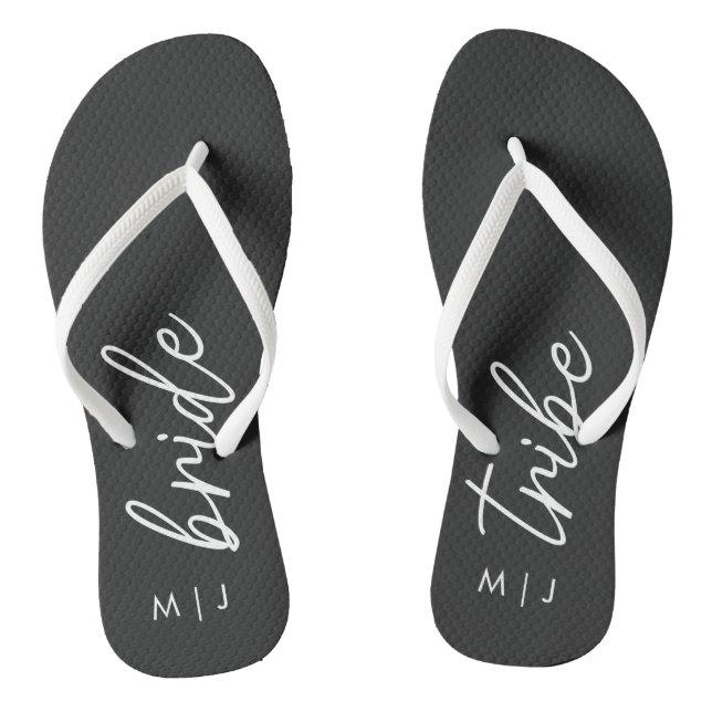 Tongs Tribe de mariée | Bachelorette Monogramme (Semelle)