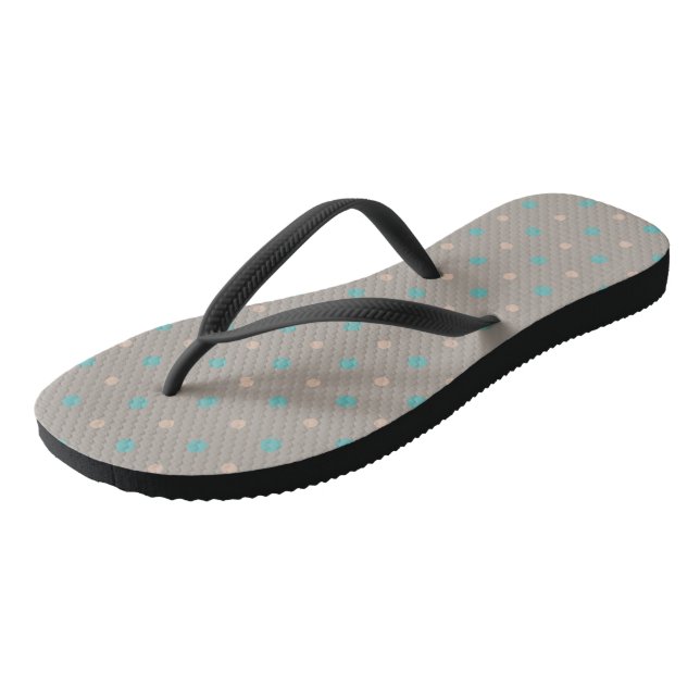 Tongs Turquoise et Pêche (Incliné)