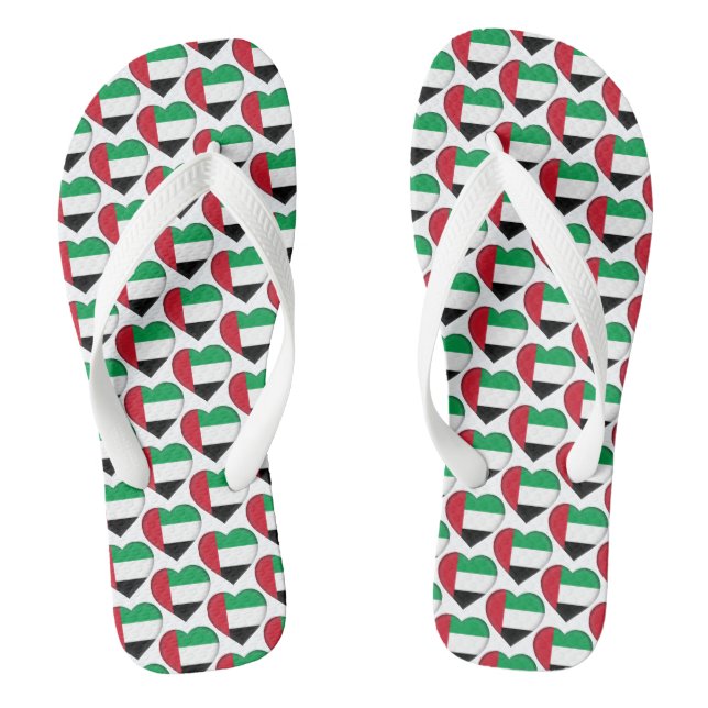 Tongs UAE Drapeau couleurs Coeurs Motif Patriotique (Semelle)