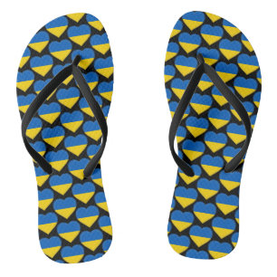 Tongs Ukraine drapeau ukrainien couleurs Motif de coeur