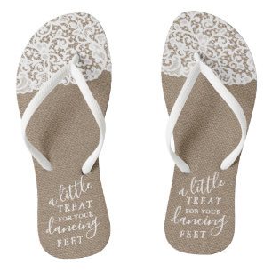 Tongs Un peu de festin pour votre toile de jute et