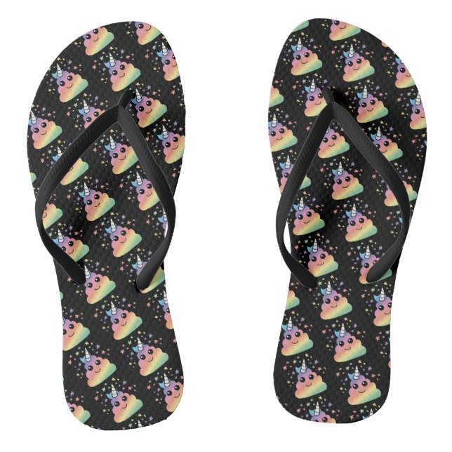 Tongs Unicorne Rainbow Poop Emoji (Semelle)