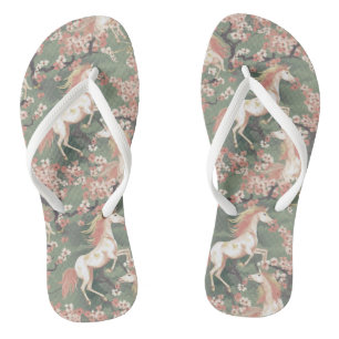 Tongs Unicornes et fleurs de cerisiers