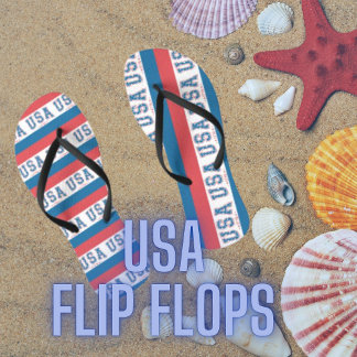 Tongs USA American Patriot Red White Blue Stars Stripes