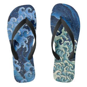 Tongs Vague féminine de Hokusai Océan Vintage 