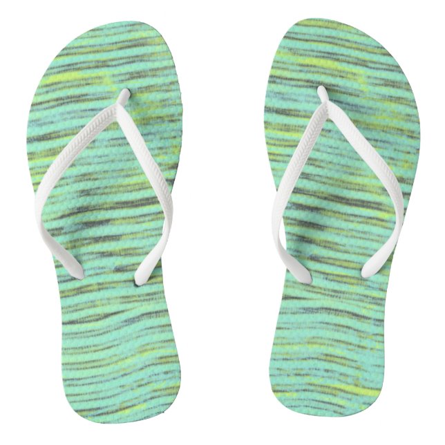 Tongs Vague verte Turquoise Abstraite (Semelle)
