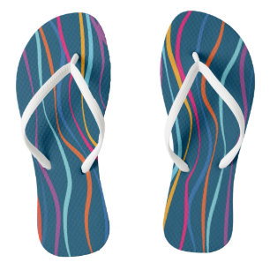 Tongs Vagues modernes de couleur Motif Flip Flops