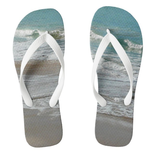 Tongs Vagues sur la plage bleu turquoise Océan (Semelle)