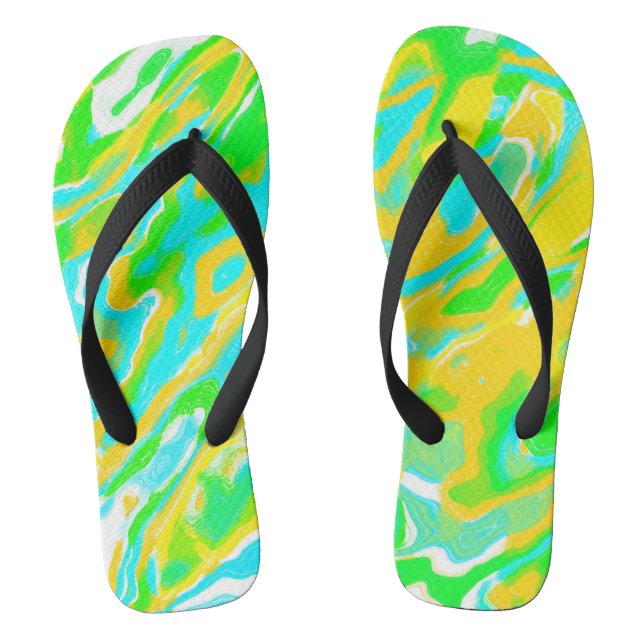 Tongs Vibe d'été Texture de marbre Liquide Peinture Méla (Semelle)