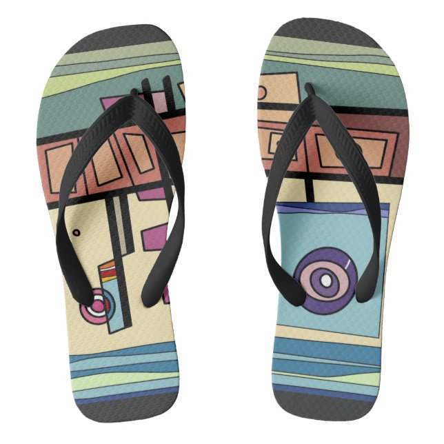 Tongs Vie sous-marine Brown bleu pourpre vert (Semelle)