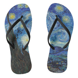 Tongs Vincent Van Gogh Starry Nuit Vintage Art
