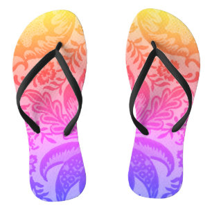 Tongs Vintage Rainbow Floral Motif botanique