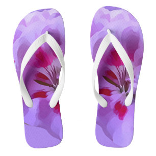 Tongs Violet rose Abstrait Hibiscus Fleur