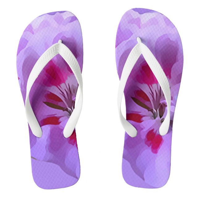 Tongs Violet rose Abstrait Hibiscus Fleur (Semelle)