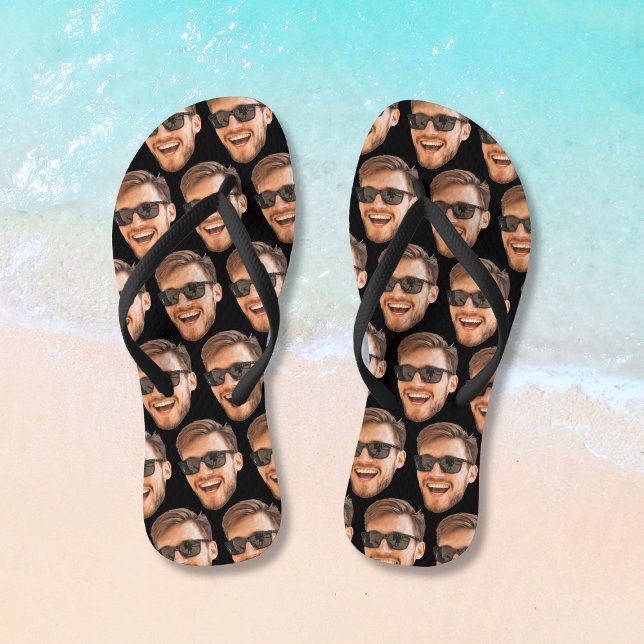 Tongs Visage photo personnalisée amusant (Funny Personalized Photo Face Flip Flops
)
