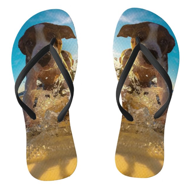 Tongs Votre Photo Ici - Flip Flops Photo Animaux Personn (Semelle)