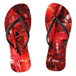 Tongs Vraiment Red Crawfish Flip Flops