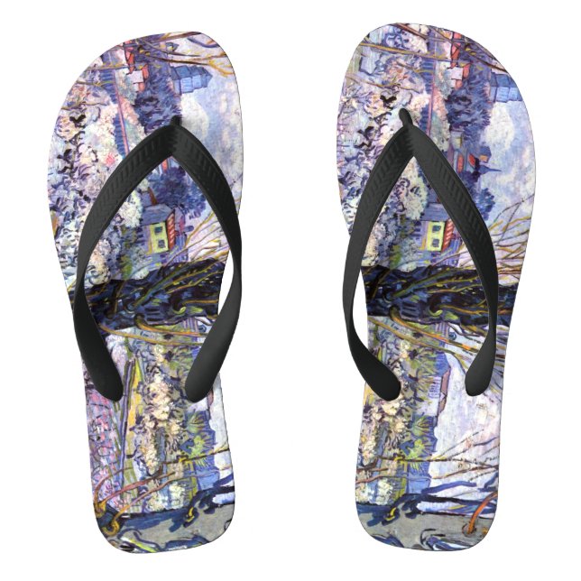 Tongs Vue d'Arles, vergers à fleurs (1889) Van Gogh (Semelle)