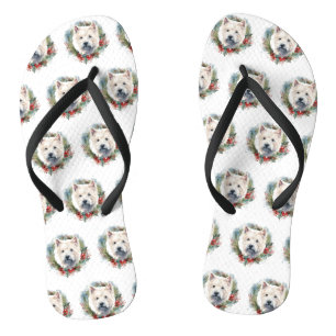 Tongs West Highland White Terrier Wire de Noël