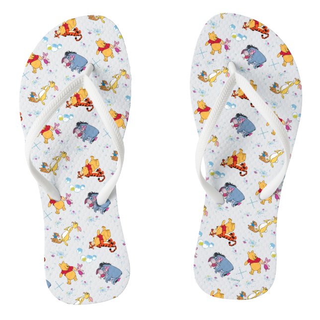 Tongs Winnie l'Ourson| Accrocher avec l'Motif des amis (Semelle)