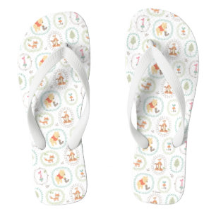 Tongs Winnie l'Ourson  Motif des animaux de bois mignons