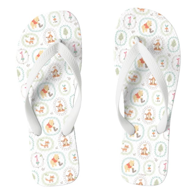 Tongs Winnie l'Ourson| Motif des animaux de bois mignons (Semelle)
