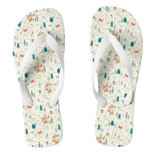Tongs Winnie l'Ourson Motif des animaux de forêt