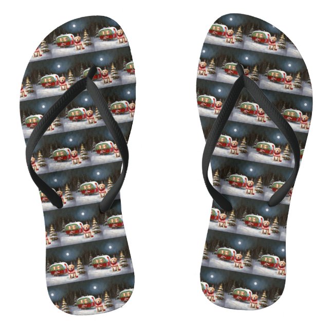 Tongs Winter Labrador Caravan Christmas Adventure (Semelle)