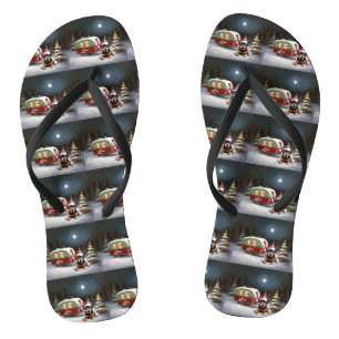 Tongs Winter Rottweiler Caravan Christmas Adventure