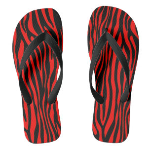 Tongs Zèbre rouge et noir