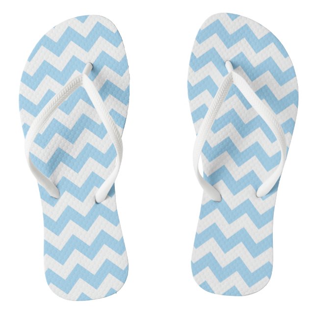 Tongs Zigzag bleu, Chevron bleu, Motif géométrique (Semelle)