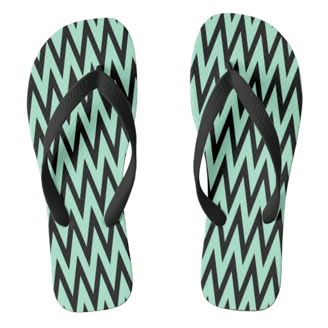 Tongs Zigzag vert et noir (Semelle)