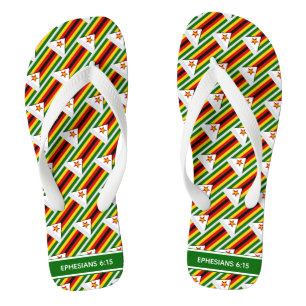 Tongs ZIMBABWE DRAPEAU Patriotique Personnalisé Zimbabwe