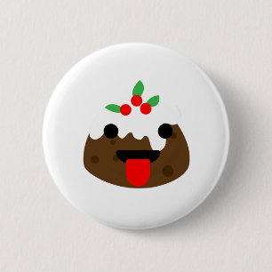 tongue christmas pudding 2 inch round button