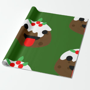 tongue christmas pudding wrapping paper