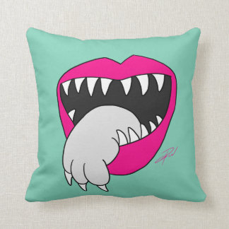 Tongue Got Your Cat Pillow! by Jesse Lebon Throw Pillow