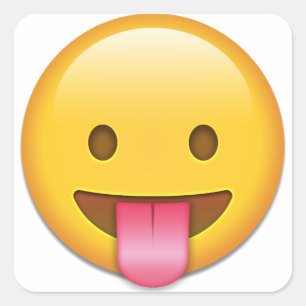 Tongue-Out Cheeky Emoji Square Sticker