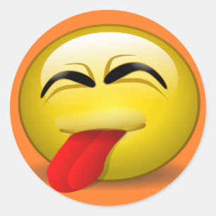 Tongue Out Classic Round Sticker