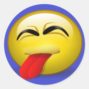 Tongue Out Classic Round Sticker