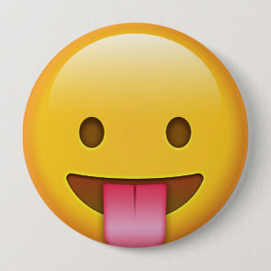 Tongue-Out Emoji 4 Inch Round Button