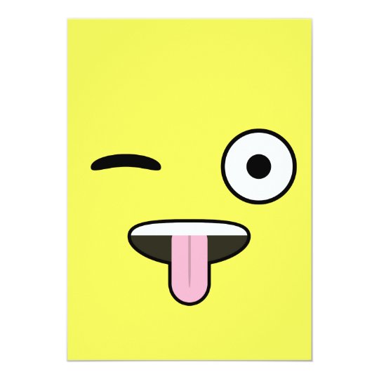 Tongue out Emoji Card