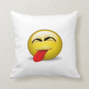 Tongue Out Throw Pillow