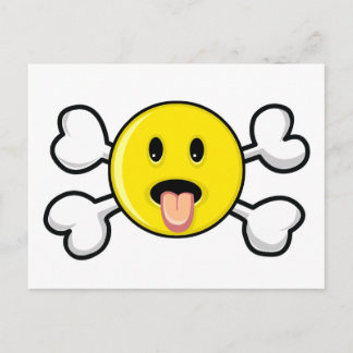 tongue Skull and Crossbones Postcard