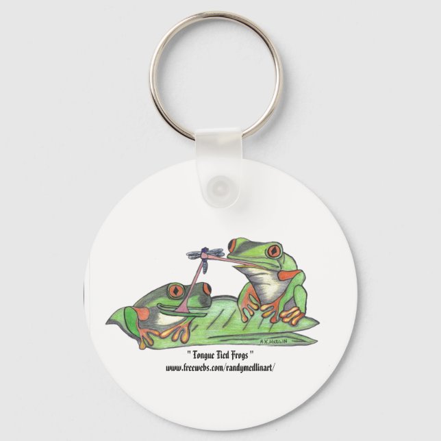 Tongue Tied Frogs Keychain (Front)